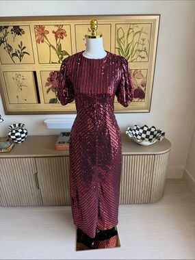 RIXO x Laura Jackson Daisy Velvet Dress Sequined Size XL NWT